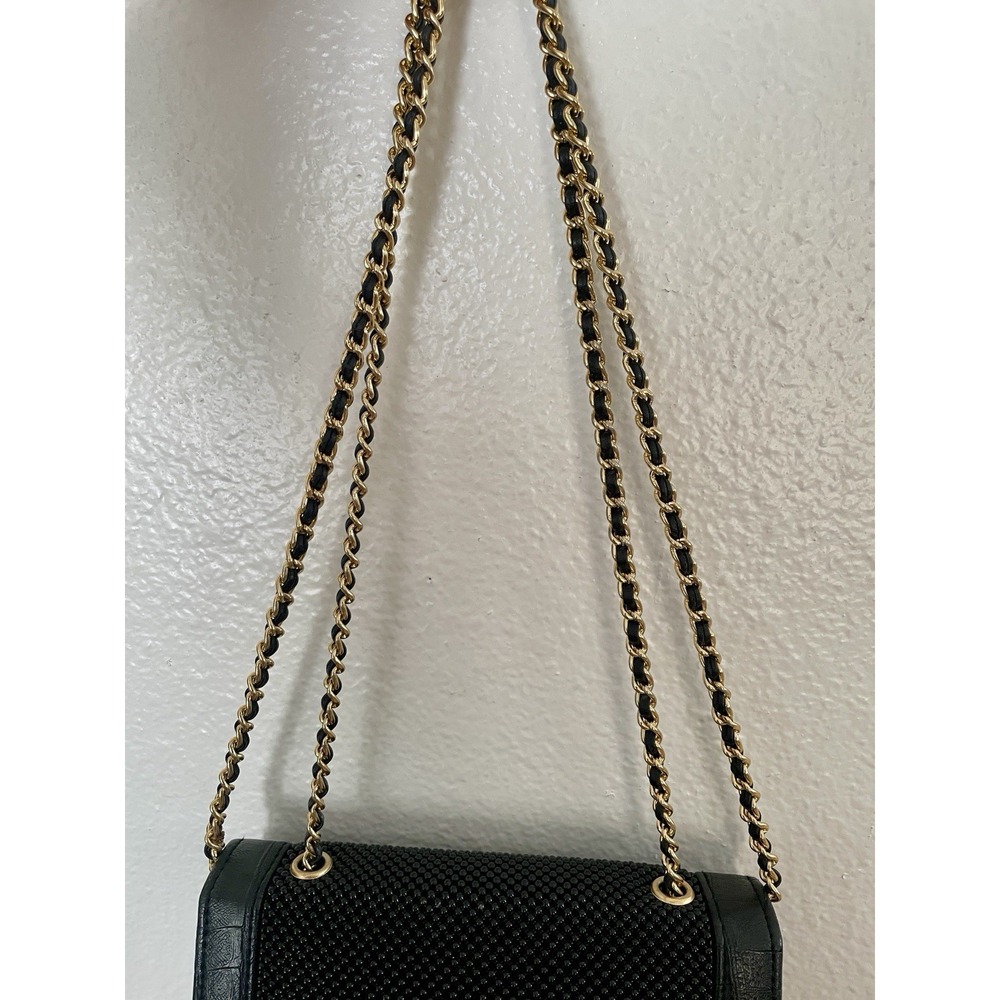 Whiting & Davis Small Black Bead Evening Purse with Chain Strap‎ And Mirror - Picture 13 of 13